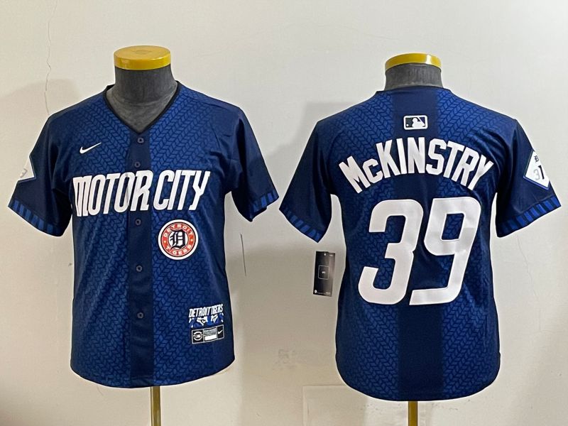 Youth 2025 Detroit Tigers #39 Mckinstry Blue City Edition Nike MLB Jersey style 6